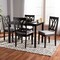 Baxton Studio Reneau Gray Upholstered Espresso Finished Wood 5-Piece Dining Set 153-9404-8026 - alternate 5